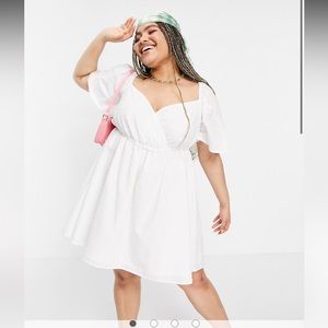 ASOS DESIGN curve babydoll smock dress with textured spots